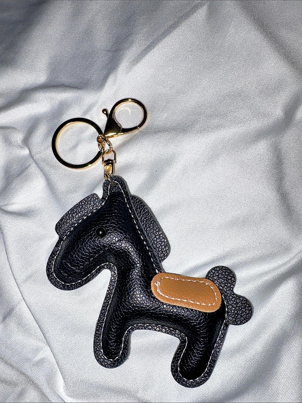 Horse Keychain in Black & Brown